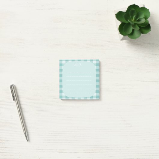 Post-it® Mint Plaid Note Design (Bureau)