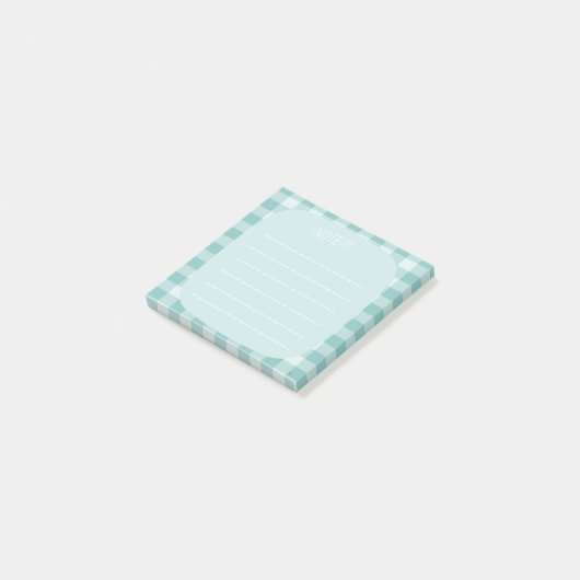 Post-it® Mint Plaid Note Design (Incliné)