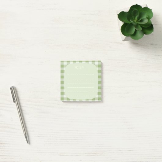 Post-it® Mint Plaid Note Design (Bureau)