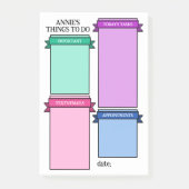 Post-it® Mint rose violet mou ruban Étiquettes choses à fai (Devant)