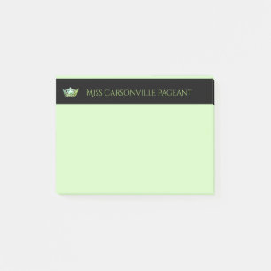 Post-it® Miss America Green Crown & Name Post-it-Notes