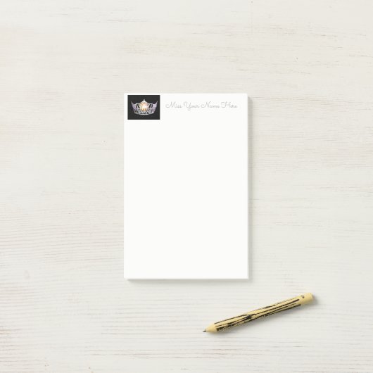 Post-it® Miss America Silver Crown Post-it-Notes (Sur un bureau)