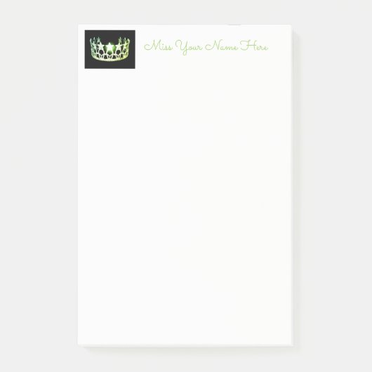 Post-it® Miss USA Lime Green Crown Post-it-Notes (Devant)