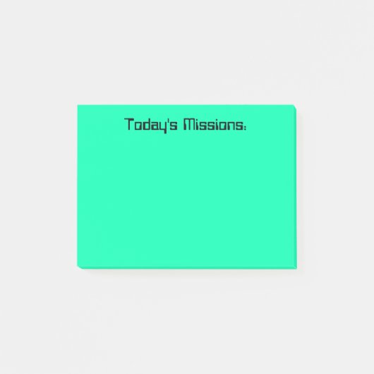 Post-it® Missions d'aujourd'hui de turquoise (Devant)