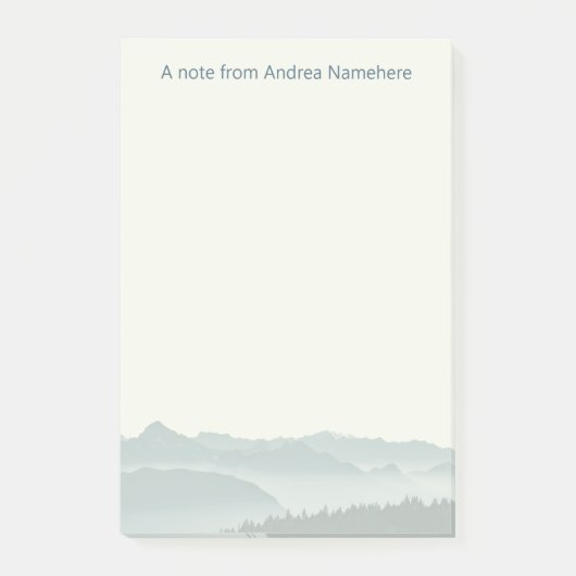 Post-it® Misty Mountains note pad avec nom (Devant)