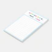 Post-it® Mitzvah Note : Deux noms 4x6 Sticky Pad (Incliné)