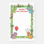 Post-it® Mitzvah Personnalisé sur le thème des Dinosaures (Devant)