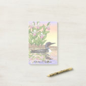 Post-it® MN State Bird Flower Loon Lady Slipper (Sur un bureau)