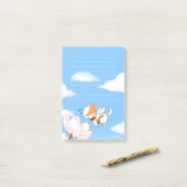 Post-it® Mochi Bee et fleurs floraison printanière florale (Sur un bureau)