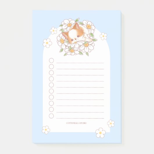 Post-it® Mochi sur lit de fleurs Notepad de printemps (Devant)