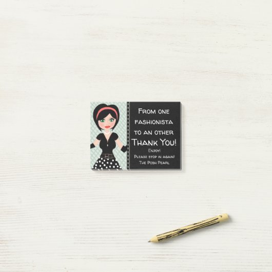 Post-it® Mode/couture/Merci snob (Sur un bureau)