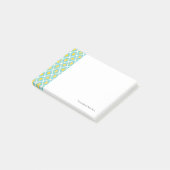 Post-it® Mode jaune bleue d'ikat tribal moderne (Incliné)