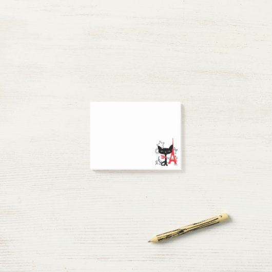 Post-it® Mode stylisée Silhouette de chat en France (Sur un bureau)