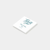 Post-it® modèle bleu pour 21e anniversaire avec nom date an (Incliné)
