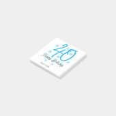 Post-it® modèle bleu pour le 40e anniversaire avec nom date (Incliné)