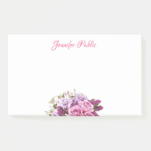 Post-it® Modèle chic de fleurs à l'aquarelle avec texte man