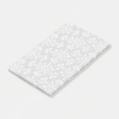 Post-it® Modèle Daisy Damask en blanc sur noir (Incliné)