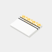 Post-it® Modèle Damas jaune et blanc Moderne Personnalisé (Incliné)