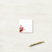 Post-it® Modèle d'aquarelle Chic manuscrit Roses (Sur un bureau)