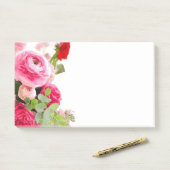 Post-it® Modèle d'aquarelle couleur Rose blanc personnalisé (Sur un bureau)