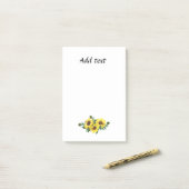 Post-it® modèle d'arrangement de tournesol, joli, jaune (Sur un bureau)