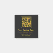 Post-it® Modèle de code QR et de texte modifiable | Noir et (Devant)