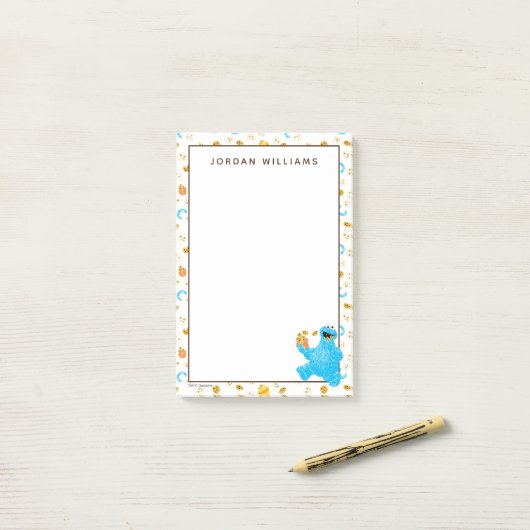 Post-it® Modèle de cookie monstre crayon Cookie (Sur un bureau)