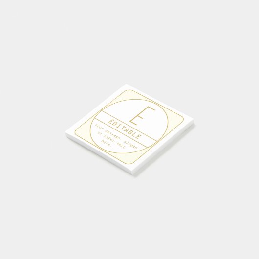 Post-it® Modèle de design rétro-moderne modifiable en or et (Incliné)