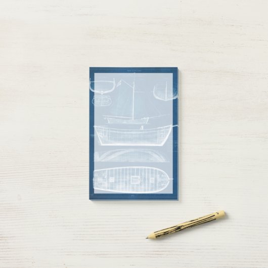 Post-it® Modèle de navire antique II (Sur un bureau)