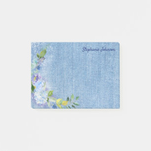 Post-it® Modèle de nom floral de Denim et Lavender