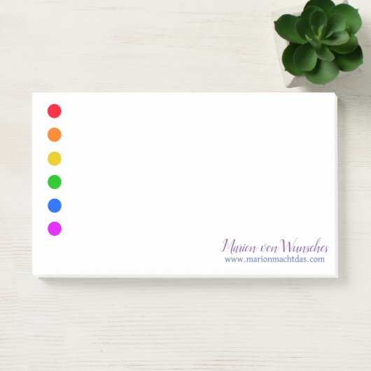 Post-it® Modèle de notes à points arc-en-ciel minimal (Bureau)
