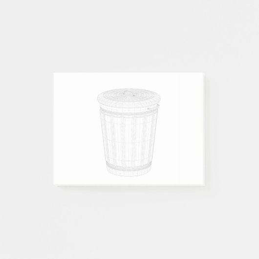 Post-it® Modèle de poubelle 3D à structure métallique (Devant)