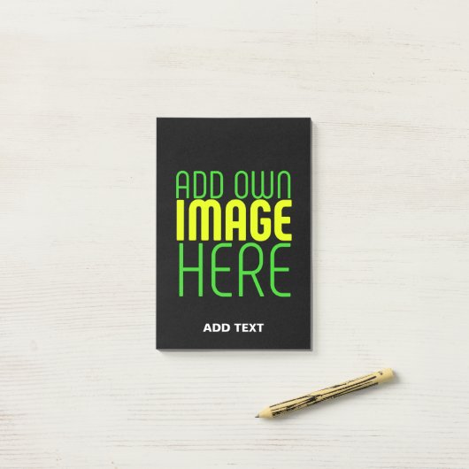 POST-IT® MODÈLE DE TEXTE D'IMAGE NOIRE SIMPLE ET MODERNE (Sur un bureau)