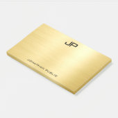 Post-it® Modèle d'or de Monogramme initial personnalisé (Incliné)