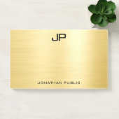 Post-it® Modèle d'or de Monogramme initial personnalisé (Bureau)