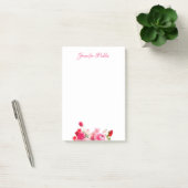 Post-it® Modèle Floral Aquarelle rose rouge roses Script (Bureau)