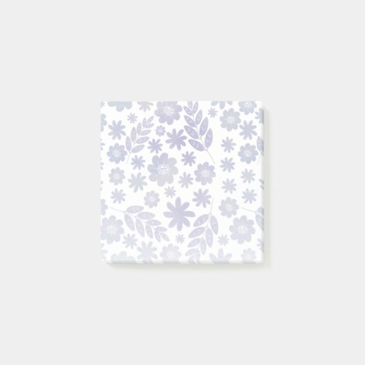 Post-it® Modèle floral gris et lavande (Devant)