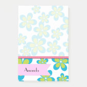 Post-it® Modèle Floral, Motif De Fleurs, Votre Nom (Devant)