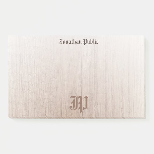 Post-it® Modèle monogramme manuscrit en bois (Devant)