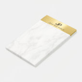 Post-it® Modèle Monogramme moderne personnalisé or et marbr (Incliné)