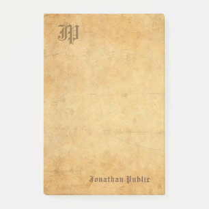 Post-it® Modèle vintage Élégant Monogramme manuscrit