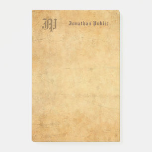 Post-it® Modèle Vintage Monogramme Élégant manuscrit