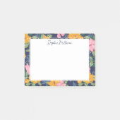Post-it® Modern Abstract Pink & Yellow Floral Pattern Name (Devant)