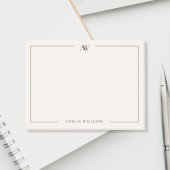 Post-it® Modern Black and Ivory Minimalist Elegant Monogram