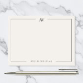 Post-it® Modern Black and Ivory Minimalist Elegant Monogram