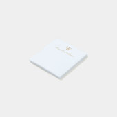 Post-it® Modern Blue Gold Script Monogram (Incliné)