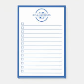 Post-it® Modern Blue Monogram Name To Do List (Devant)