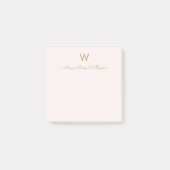 Post-it® Modern Blush Pink Gold Script Monogram (Devant)