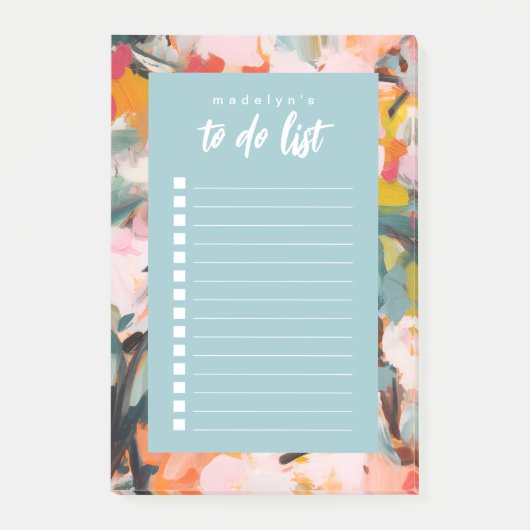 Post-it® Modern Botanical Abstract Art To Do List (Devant)