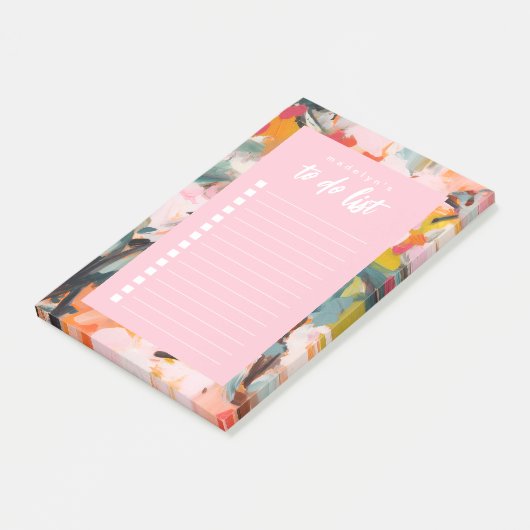 Post-it® Modern Botanical Floral Abstract Art To Do List (Incliné)